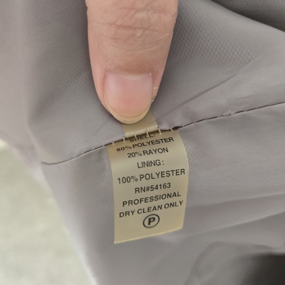 New CALVIN KLEIN Wrap Dress 10 Silver Gray Knee Length Cap Sleeves #045 - Picture 9 of 9